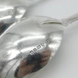 Pair of Victorian Sterling Silver Apostle Terminal Serving Spoons 1884 Sheffield