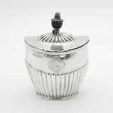 Victorian Sterling Silver Fluted Monogram Tea Caddy Antique 1899 Sheffield
