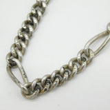 Victorian Sterling Silver Figaro Link Albert Watch Chain Antique 1897 Birmingham