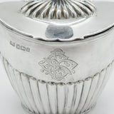 Victorian Sterling Silver Fluted Monogram Tea Caddy Antique 1899 Sheffield