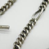 Victorian Sterling Silver Figaro Link Albert Watch Chain Antique 1897 Birmingham