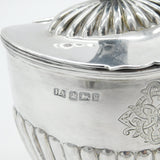 Victorian Sterling Silver Fluted Monogram Tea Caddy Antique 1899 Sheffield