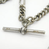 Victorian Sterling Silver Figaro Link Albert Watch Chain Antique 1897 Birmingham