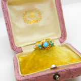 Victorian 18ct Yellow Gold & Turquoise Set Sweetheart Band Ring c1860 Antique