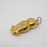 9ct Yellow Gold Perched Wise Owl Charm Pendant Vintage c1970