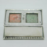 Victorian Sterling Silver Double Compartment Stamp Box Antique 1898 London