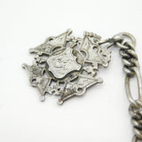 Victorian Sterling Silver Figaro Link Albert Watch Chain Antique 1897 Birmingham