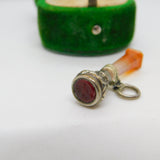 Victorian Sterling Silver & Agate Ivy Leaf Flower Seal Fob Pendant Antique c1860