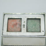 Victorian Sterling Silver Double Compartment Stamp Box Antique 1898 London