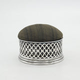 Sterling Silver Pierced Pattern Pin Cushion Sewing Box Antique 1919 Birmingham