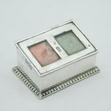Victorian Sterling Silver Double Compartment Stamp Box Antique 1898 London
