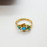 Victorian 18ct Yellow Gold & Turquoise Set Sweetheart Band Ring c1860 Antique