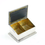 Victorian Sterling Silver Double Compartment Stamp Box Antique 1898 London