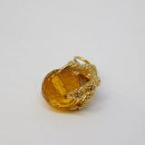 9ct Yellow Gold Eagle's Claw with Citrine Ball Charm Pendant Vintage 1978 London
