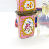 Georgian Colourful Bilston Enamel Scent Bottle Holder Floral Pattern c1780