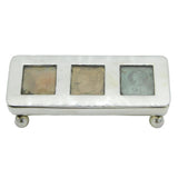 Victorian Sterling Silver Triple Compartment Stamp Box Antique 1899 Birmingham