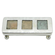 Victorian Sterling Silver Triple Compartment Stamp Box Antique 1899 Birmingham