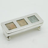 Victorian Sterling Silver Triple Compartment Stamp Box Antique 1899 Birmingham