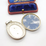 Large Victorian Sterling Silver Mourning Monogram Locket Pendant c1880 Antique