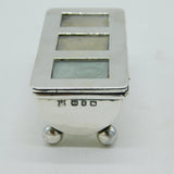 Victorian Sterling Silver Triple Compartment Stamp Box Antique 1899 Birmingham