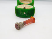 Victorian Sterling Silver Carved Red Agate Floral Desk Seal Stamp Antique c1860