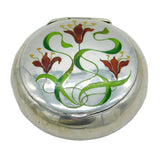 19th Century Continental .900 Silver & Enamel Floral Snuff Box Antique c1880