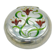 19th Century Continental .900 Silver & Enamel Floral Snuff Box Antique c1880