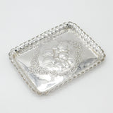 Large Edwardian Sterling Silver Calling Card Tray with Reynolds Angels 1902