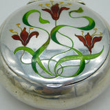19th Century Continental .900 Silver & Enamel Floral Snuff Box Antique c1880