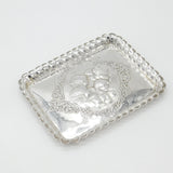 Large Edwardian Sterling Silver Calling Card Tray with Reynolds Angels 1902