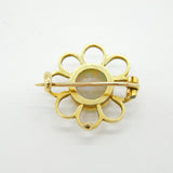 Victorian 15ct Yellow Gold & White Opal Floral Brooch Pin Antique c1900