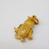 9ct Yellow Gold Wise Owl Articulated Charm Pendant Vintage 1973 Birmingham