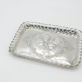 Large Edwardian Sterling Silver Calling Card Tray with Reynolds Angels 1902