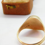 9ct Yellow Gold Cabochon Doublet Opal Signet Ring Antique c1930 Art Deco