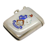 Edwardian Sterling Silver & Enamel 'Liberté' Vesta Case Antique 1907 Chester
