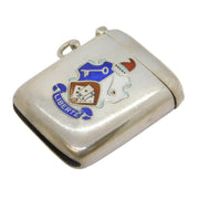 Edwardian Sterling Silver & Enamel 'Liberté' Vesta Case Antique 1907 Chester