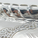 Large Edwardian Sterling Silver Calling Card Tray with Reynolds Angels 1902