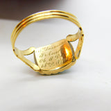 Georgian 18ct Gold, Amethyst & Turquoise Mourning Ring S. J'Anson 1822 London