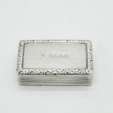 George III Sterling Silver Floral Snuff Box Antique 1797 Birmingham Thomas Shaw
