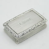 George III Sterling Silver Floral Snuff Box Antique 1797 Birmingham Thomas Shaw