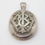 Victorian Sterling Silver Monogram Sweetheart Locket Antique c1880s