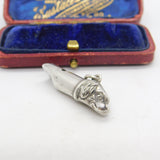 Edwardian Sterling Silver Spaniel Fob Dog Whistle Fob Pendant Antique c1910