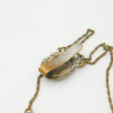 19th Century French Gilt Metal & Porcelain Chatelaine with Key, Charm & Locket
