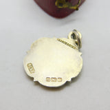 Edwardian Sterling Silver & Enamel Tudor Rose Pendant Antique 1906 Birmingham