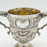 Irish George III Sterling Silver Floral Loving Cup Antique c1770 Dublin