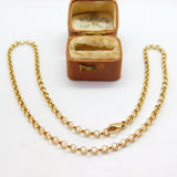 9ct Yellow Gold Belcher Link Chain Necklace 16.5" Length 42cm Vintage c1970