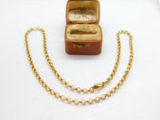 9ct Yellow Gold Belcher Link Chain Necklace 16.5" Length 42cm Vintage c1970