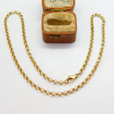 9ct Yellow Gold Belcher Link Chain Necklace 16.5" Length 42cm Vintage c1970