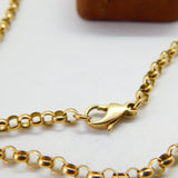 9ct Yellow Gold Belcher Link Chain Necklace 16.5" Length 42cm Vintage c1970