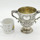 Irish George III Sterling Silver Floral Loving Cup Antique c1770 Dublin
